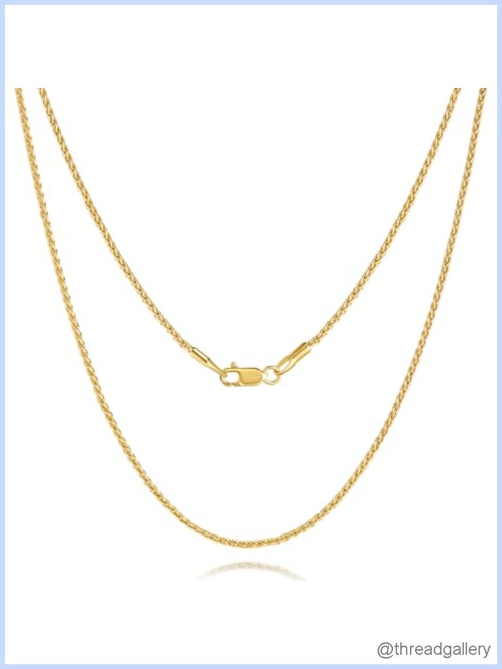 14K Gold Plated Franco Chain Necklace 1.3mm Lobster Clasp Layering